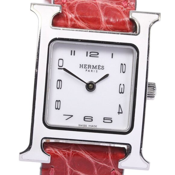 HERMES H watch HH1.210 Enamel Bezel white Dial Quartz Ladies Watch_656817 - Picture 1 of 6